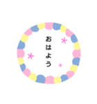 シンプル文字お花（個別スタンプ：1）