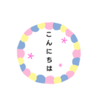 シンプル文字お花（個別スタンプ：2）