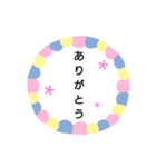 シンプル文字お花（個別スタンプ：3）