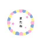 シンプル文字お花（個別スタンプ：4）