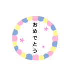 シンプル文字お花（個別スタンプ：7）
