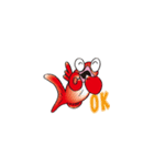 おしゃべり手描きんぎょ（個別スタンプ：9）