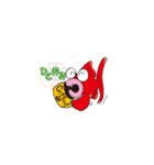 おしゃべり手描きんぎょ（個別スタンプ：32）