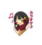［オリジナル］黒髪少女スタンプ2(*´∀`)（個別スタンプ：2）
