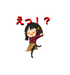 ［オリジナル］黒髪少女スタンプ2(*´∀`)（個別スタンプ：4）