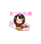 ［オリジナル］黒髪少女スタンプ2(*´∀`)（個別スタンプ：5）