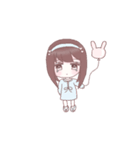 女の子たちとうさぎ。2（個別スタンプ：1）
