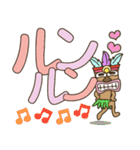 ハワイの神様「TIKI」の3日目【でか文字】（個別スタンプ：38）