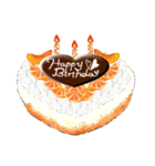 10色のケーキとお花の[お誕生日おめでとう]（個別スタンプ：4）