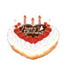 10色のケーキとお花の[お誕生日おめでとう]（個別スタンプ：6）