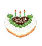 10色のケーキとお花の[お誕生日おめでとう]（個別スタンプ：12）