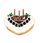 10色のケーキとお花の[お誕生日おめでとう]（個別スタンプ：20）