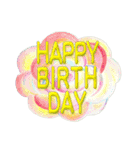 10色のケーキとお花の[お誕生日おめでとう]（個別スタンプ：33）