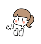 ひとつ結びの子（個別スタンプ：1）