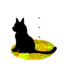 くろねこシルエット black cat silhouette（個別スタンプ：12）