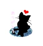 くろねこシルエット black cat silhouette（個別スタンプ：13）