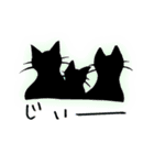 くろねこシルエット black cat silhouette（個別スタンプ：14）