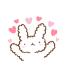 かわいくて使える！もこもこうさぎスタンプ（個別スタンプ：1）