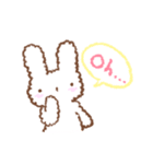 かわいくて使える！もこもこうさぎスタンプ（個別スタンプ：6）