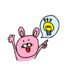 ピンク色ウサギ♡日常会話で使いやすい（個別スタンプ：2）