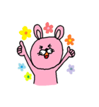 ピンク色ウサギ♡日常会話で使いやすい（個別スタンプ：5）