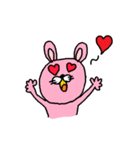 ピンク色ウサギ♡日常会話で使いやすい（個別スタンプ：11）