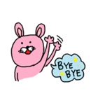 ピンク色ウサギ♡日常会話で使いやすい（個別スタンプ：16）