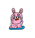 ピンク色ウサギ♡日常会話で使いやすい（個別スタンプ：28）