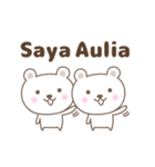 Cute bear stickers name, Aulia（個別スタンプ：1）