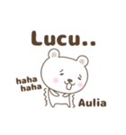 Cute bear stickers name, Aulia（個別スタンプ：18）