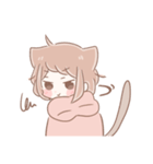 猫耳女子と猫耳男子（個別スタンプ：4）