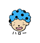 水玉アフロちゃん（個別スタンプ：1）
