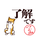 柴犬つぐみ（デカ文字）（個別スタンプ：1）