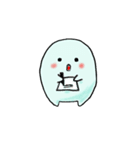 モノクロまるっこ。文字なしスタンプ（個別スタンプ：33）