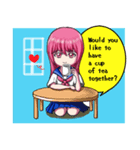 かわいいセーラー服女子（英語版）（個別スタンプ：3）