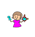 はっぴーな女の子のスタンプ（個別スタンプ：1）