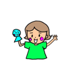 はっぴーな女の子のスタンプ（個別スタンプ：3）