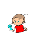 はっぴーな女の子のスタンプ（個別スタンプ：4）