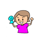 はっぴーな女の子のスタンプ（個別スタンプ：5）