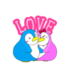 なかよしペンギンズのでか文字スタンプ（個別スタンプ：1）