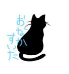 くろねこシルエット ゆるフレーズ（個別スタンプ：1）
