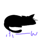 くろねこシルエット ゆるフレーズ（個別スタンプ：4）