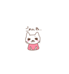 桃色の服の白いねこ（個別スタンプ：12）