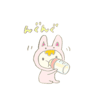 うさぎのきぐるみ赤ちゃん（個別スタンプ：6）