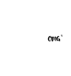 モノクロ手書き英語（個別スタンプ：6）