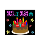 動く☆光る11月16日〜30日の誕生日ケーキ（個別スタンプ：3）