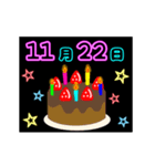 動く☆光る11月16日〜30日の誕生日ケーキ（個別スタンプ：7）