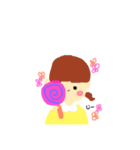 ふんわり女の子スタンプ（個別スタンプ：4）