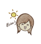 手描き彼女ちゃん（個別スタンプ：1）