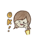 手描き彼女ちゃん（個別スタンプ：4）